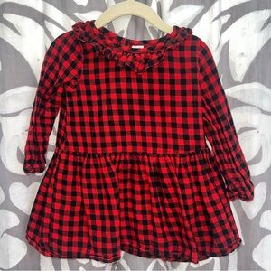 Red Plaid Ruffle Top